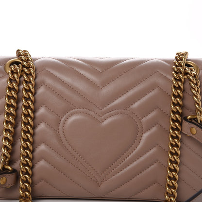Gucci Calfskin Matelasse Small GG Marmont Shoulder Bag Porcelain Rose 8 of 8