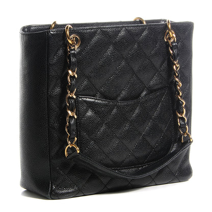 Chanel Caviar Quilted Petit Shopping Tote PST Black 3 of 7