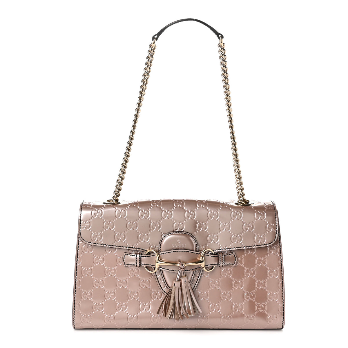 Gucci Shine Guccissima Medium Emily Chain Shoulder Bag Dark Cipria 1 of 11