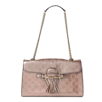 Gucci Shine Guccissima Medium Emily Chain Shoulder Bag Dark Cipria 1 of 11