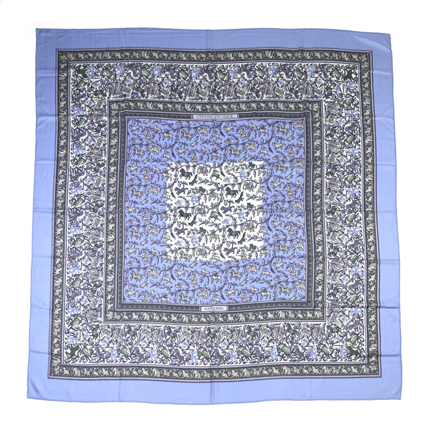 Cashmere Silk Chasse En Inde Shawl 140