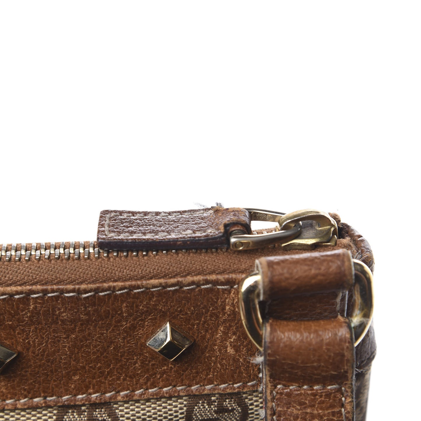Monogram Studded Messenger Brown
