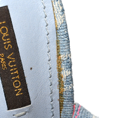 Louis Vuitton Denim Monogram Espadrille Wedge Sandals 39 Blue 9 of 11