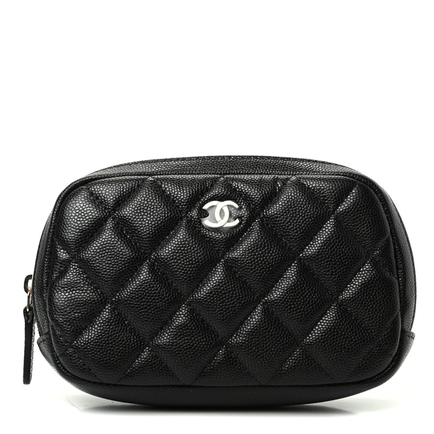 Chanel Caviar Quilted Small Curvy Pouch Cosmetic Case Black 1 of 8