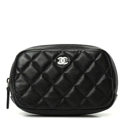 Chanel Caviar Quilted Small Curvy Pouch Cosmetic Case Black 1 of 8