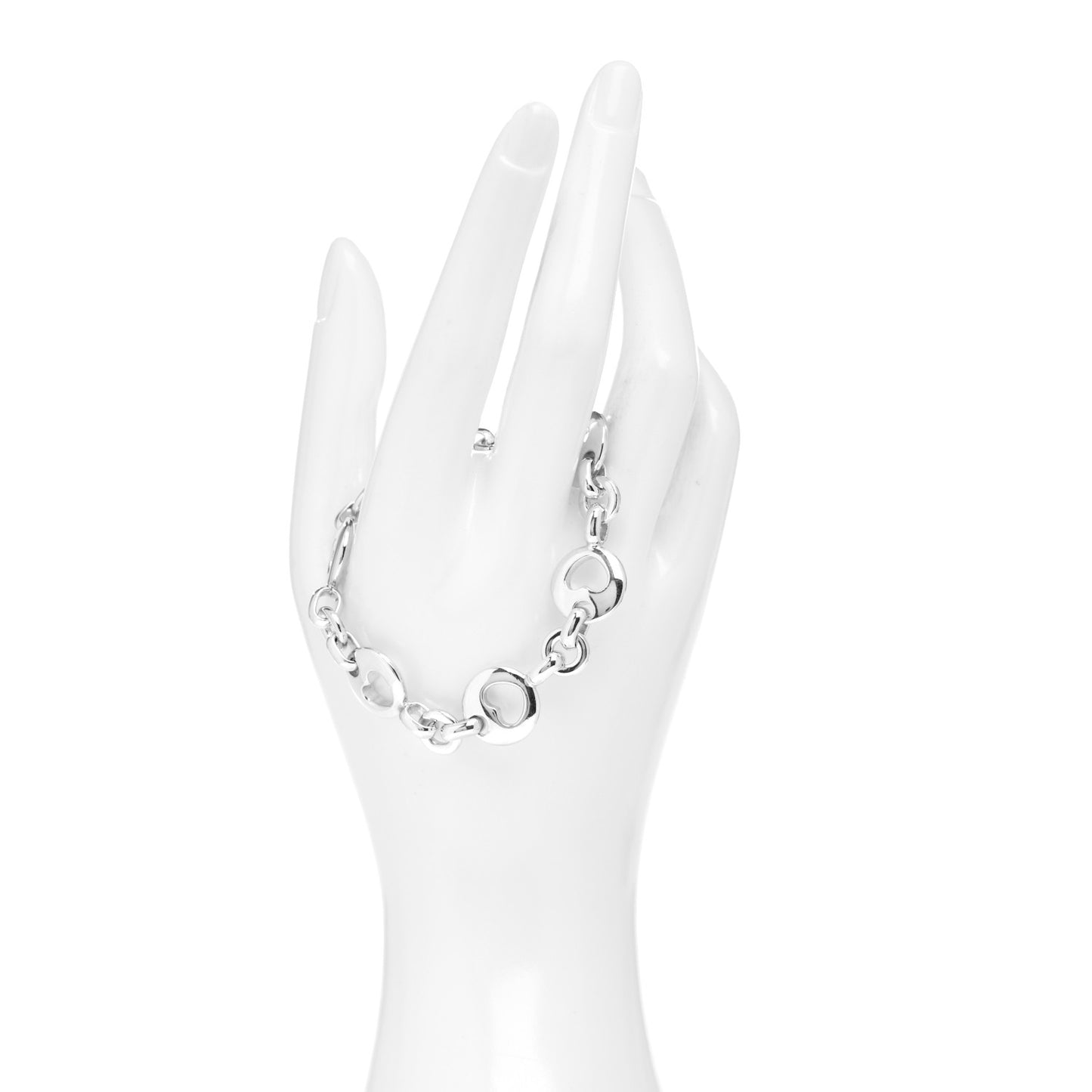 Sterling Silver Heart Stencil Bracelet