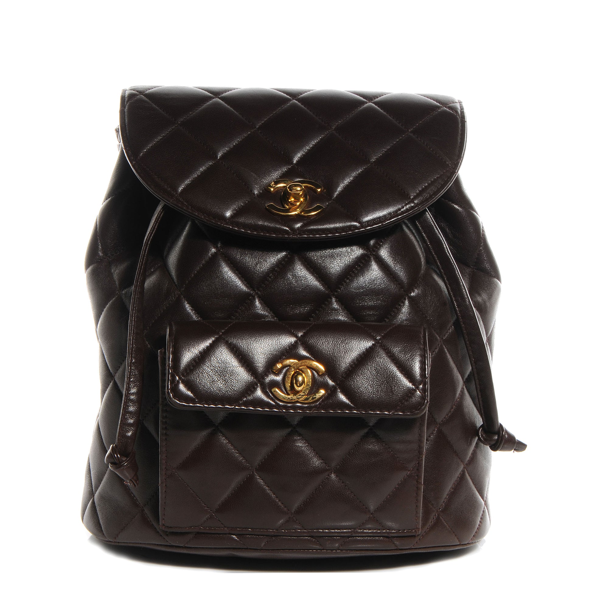 Chanel Lambskin Quilted Backpack Brown 1 of 9