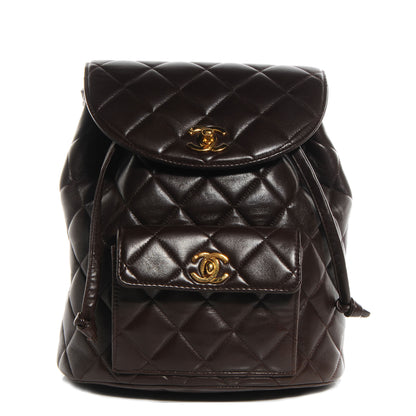 Chanel Lambskin Quilted Backpack Brown 1 of 9