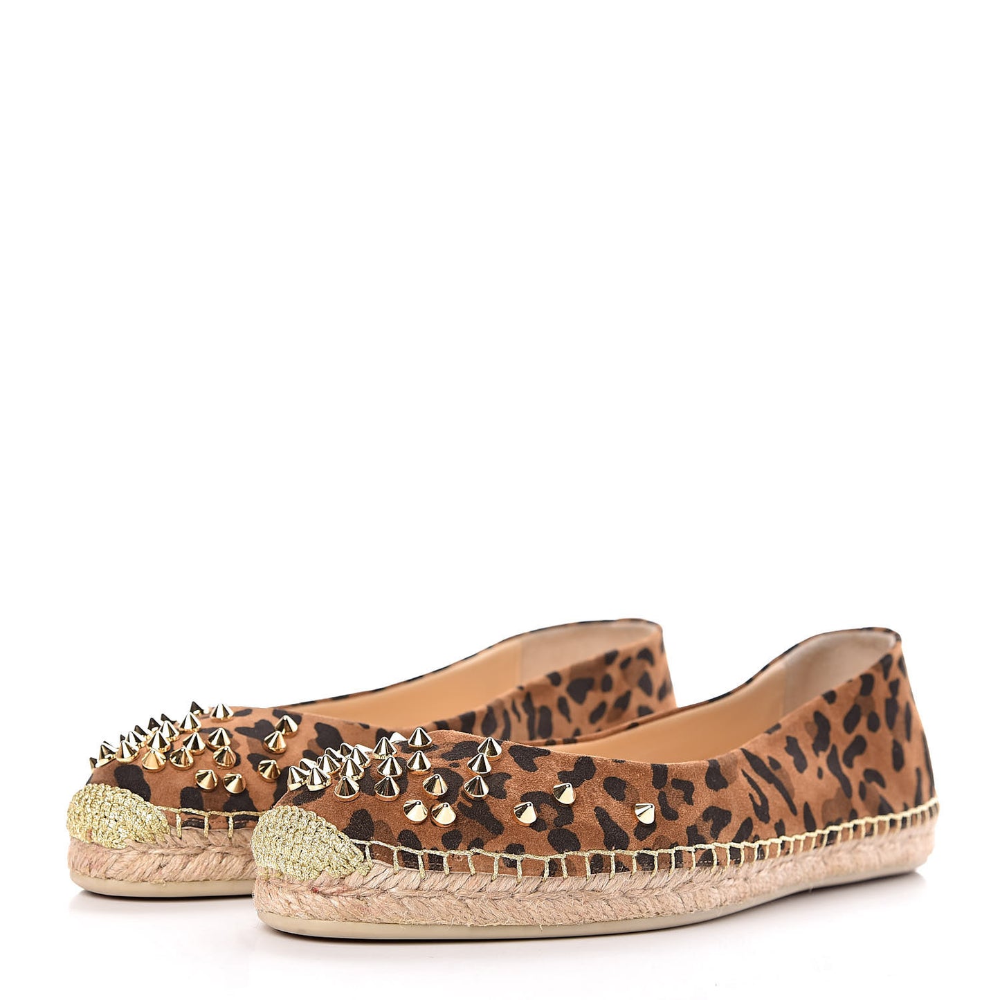 Veau Velours Leopard Aliochette Espadrilles 39 Caramel