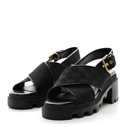 Gucci Monogram Granada Kid Trip 40/72mm Lug Sole Sandals 39 Black 3 of 9