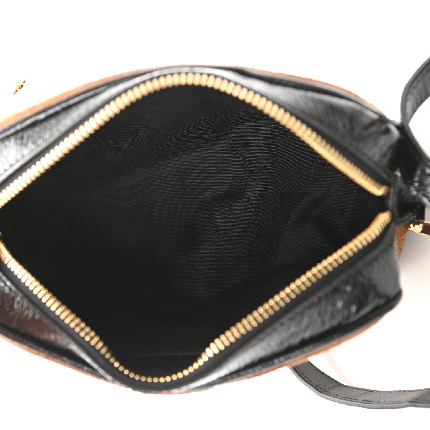 Gucci Suede Patent Web Mini Ophidia Shoulder Bag Nocciola Black 5 of 10