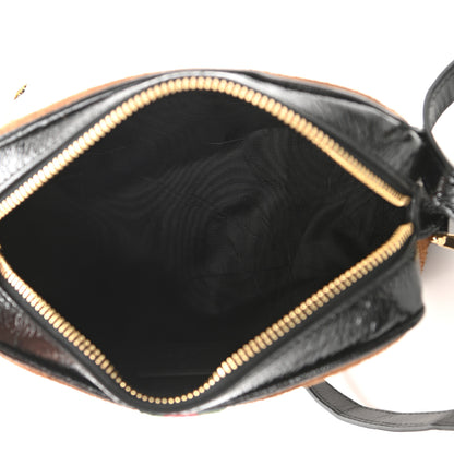 Gucci Suede Patent Web Mini Ophidia Shoulder Bag Nocciola Black 5 of 10