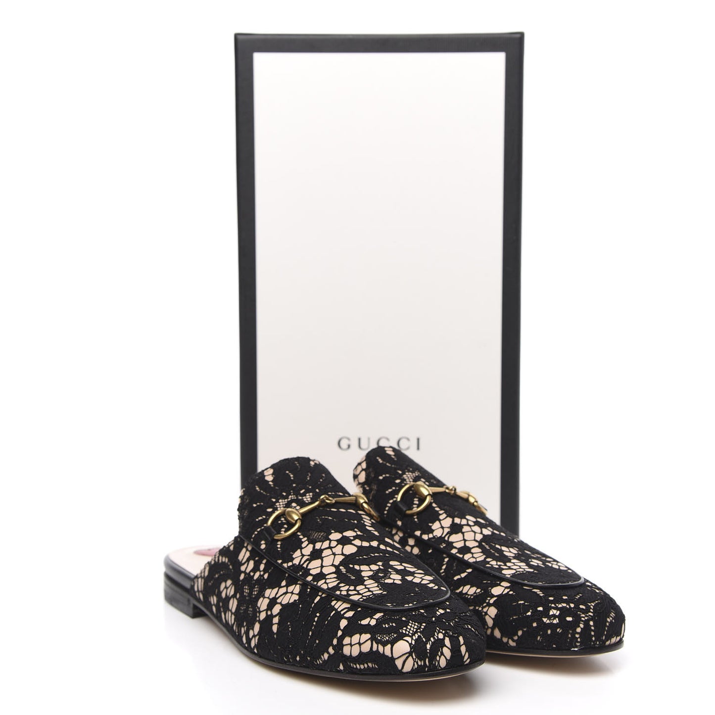 Lace Malaga Kid Womens Princetown Slippers 40 Black Skin Rose