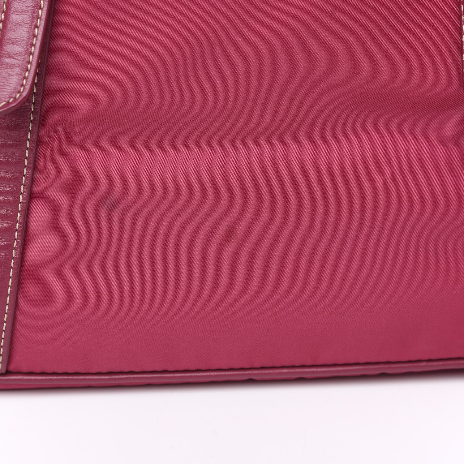 Prada Tessuto Nylon Soft Calf Small Tote Ibisco 14 of 16