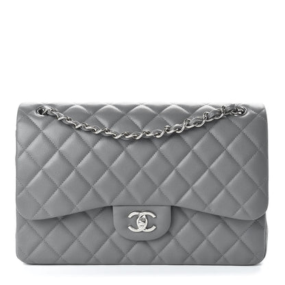 Chanel Caviar Quilted Jumbo Double Flap Dark Grey 1 of 11