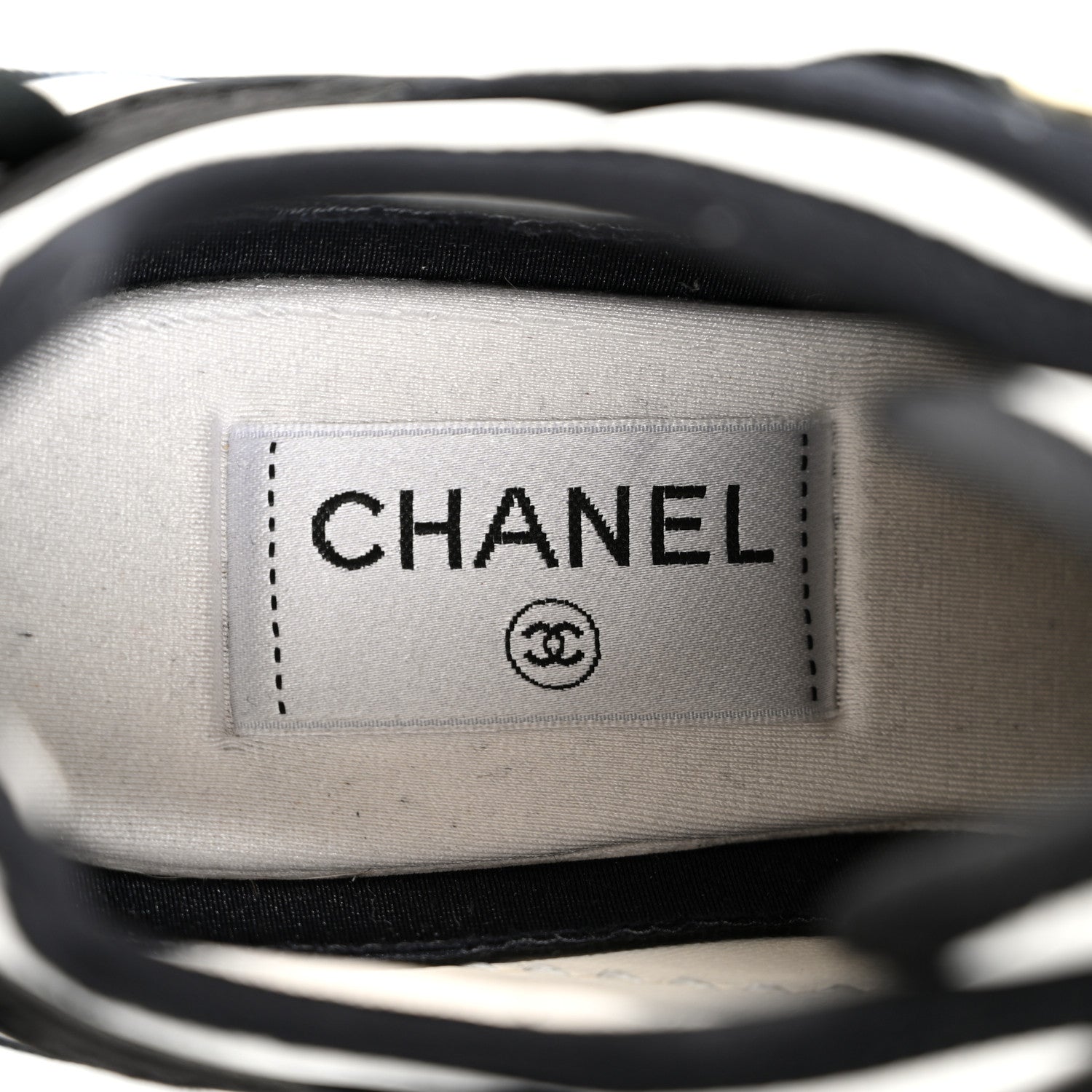 Chanel Mixed Fibers Suede Calfskin CC Sneakers 38 Black White 7 of 10