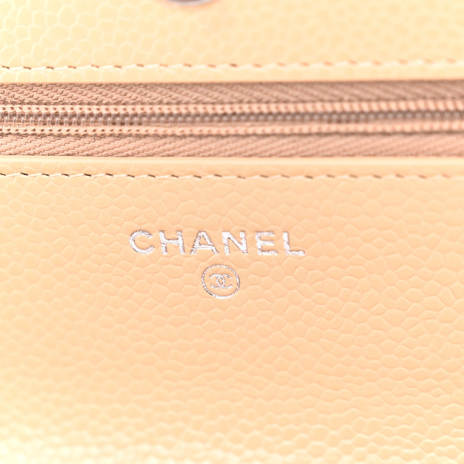 Chanel Caviar Quilted Wallet on Chain WOC Beige 6 of 12