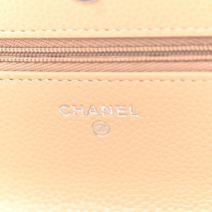 Chanel Caviar Quilted Wallet on Chain WOC Beige 6 of 12