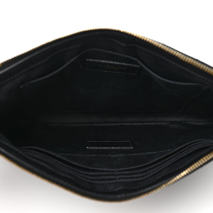 Saint Laurent Calfskin Matelasse Monogram Cassandre Tablet Pouch Black 5 of 7