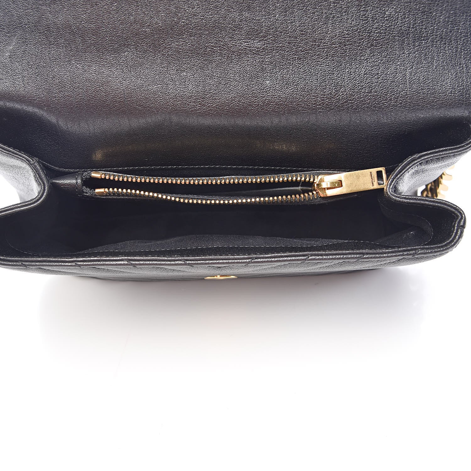 Saint Laurent Sheepskin Matelasse Chevron Monogram Medium College Bag Black 5 of 12