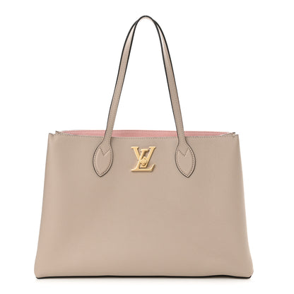 Louis Vuitton Grained Calfskin Lockme Shopper Greige 1 of 8