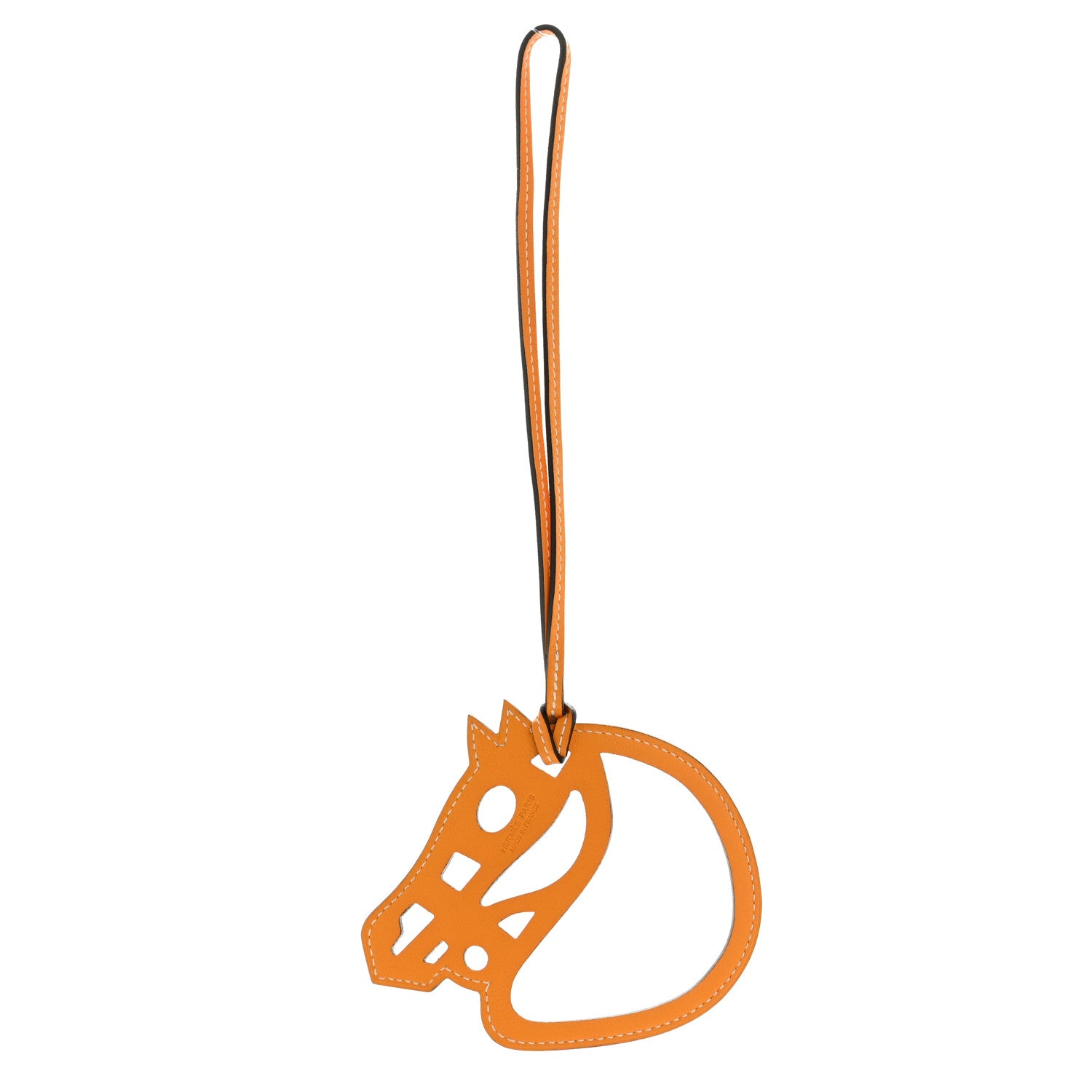 Hermes Swift Paddock Cheval Horse Bag Charm Jaune D'or 1 of 4