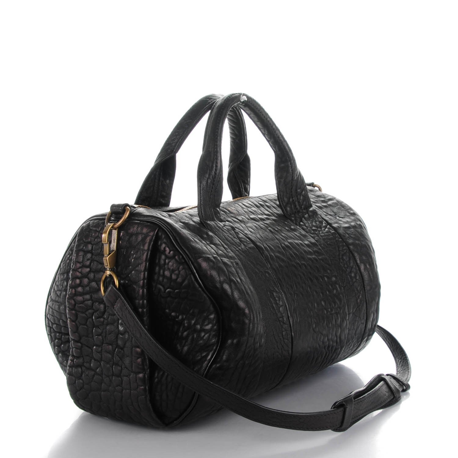 Alexander Wang Pebbled Lambskin Rocco Black Antique Brass Hardware 3 of 6