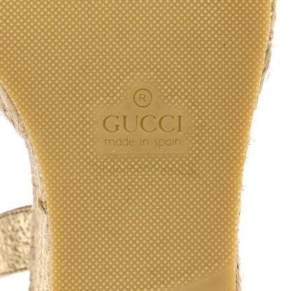 Gucci Galassia Aitana Espadrille 10/95mm Wedge Sandals 37 Platino 7 of 9