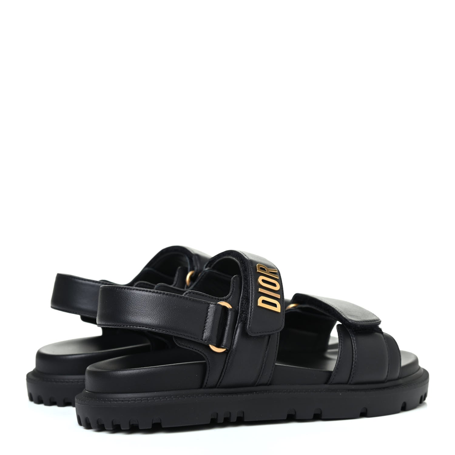 Christian Dior Lambskin Dioract 10mm Sandals 36.5 Black 3 of 4