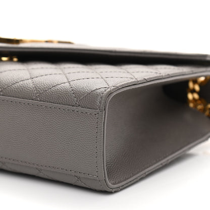 Saint Laurent Grain De Poudre Textured Mixed Matelasse Medium Triquilt Monogram Satchel Fog 10 of 11