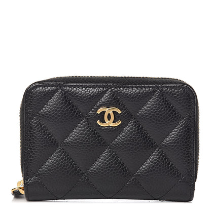 Chanel Caviar Quilted Zip Coin Purse Black 1 of 8