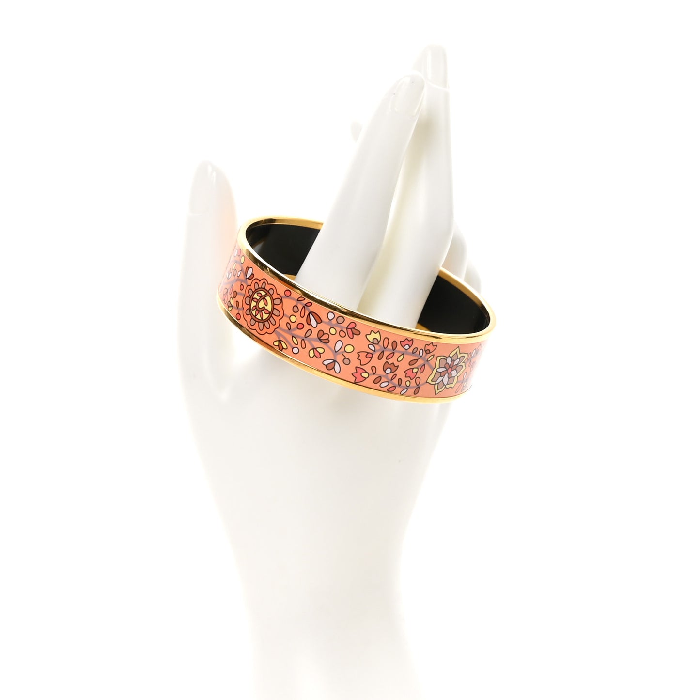Enamel Printed Wide L'Arbre De Vie Bracelet 70 Orange