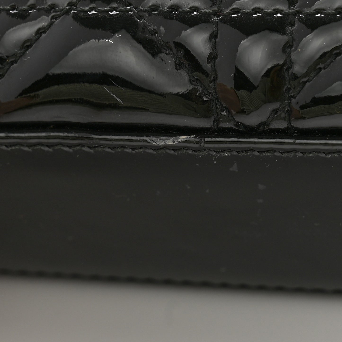 Patent Cannage Mini Lady Dior Black
