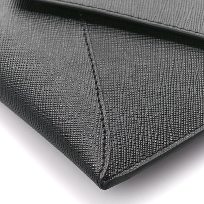Prada Saffiano Metal Envelope Wallet Black 11 of 12