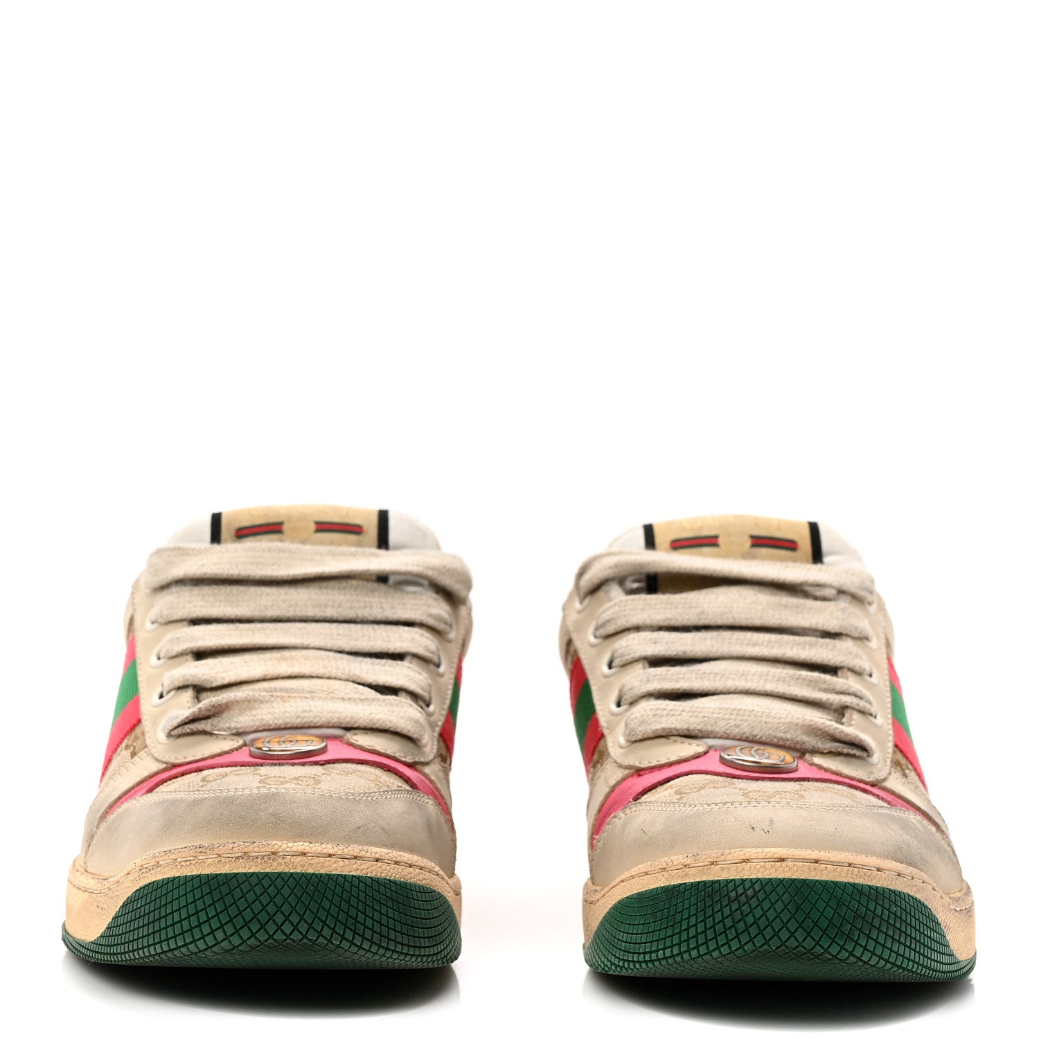 Gucci GG Monogram Nubuck Web Womens Screener Sneakers 38 New Sand Dusty Milk Pink 3 of 10