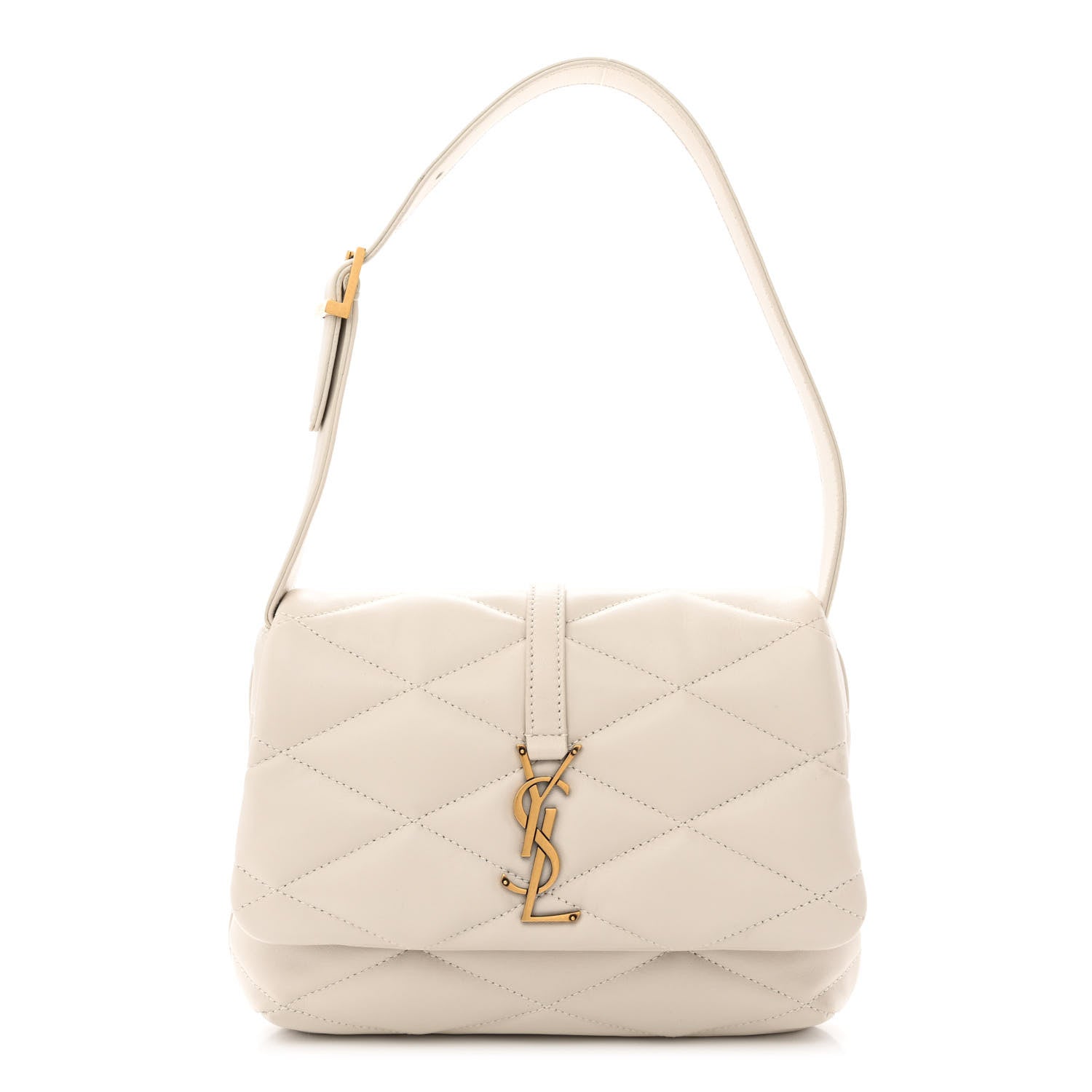 Saint Laurent Lambskin Quilted Le 57 Diamond Shoulder Bag Crema Soft 1 of 10