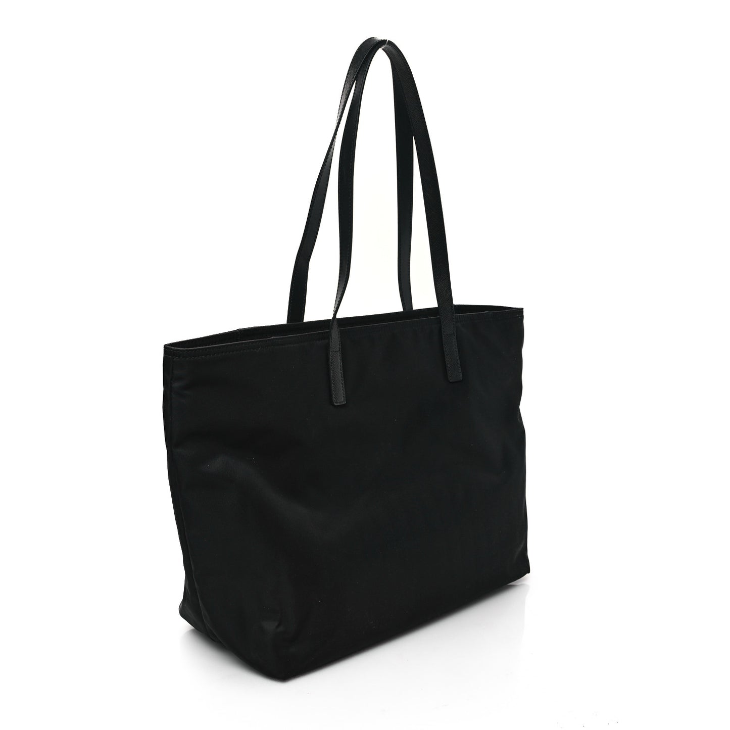 Tessuto Nylon Saffiano Shopping Tote Black