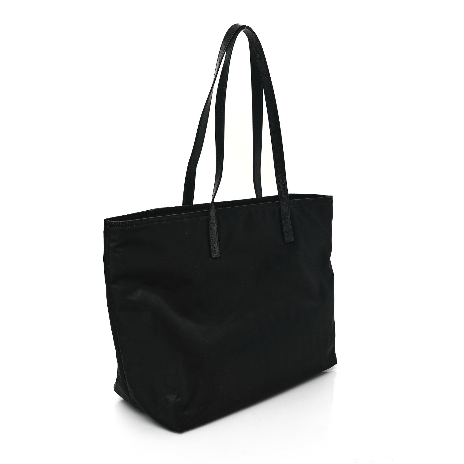Prada Tessuto Nylon Saffiano Shopping Tote Black 2 of 11