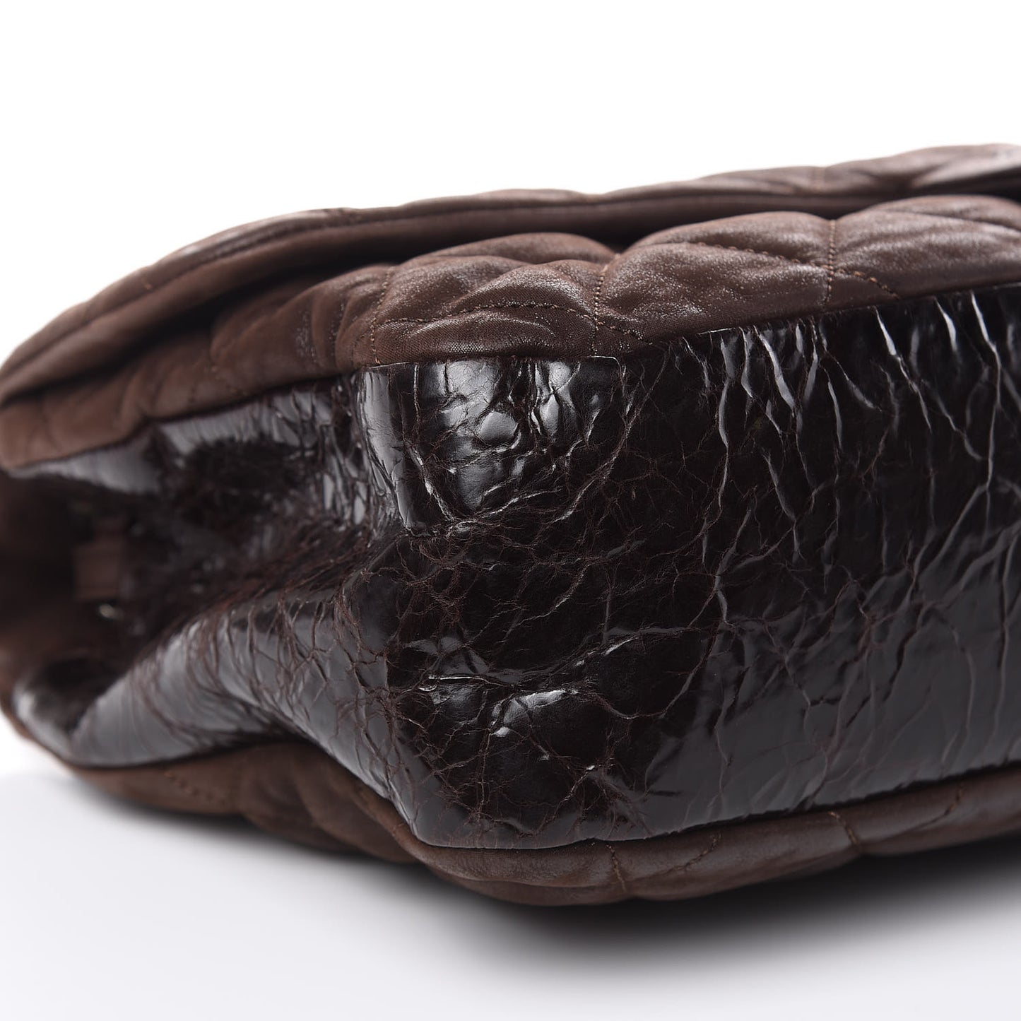 Iridescent Calfskin Jumbo In The Mix Flap Brown
