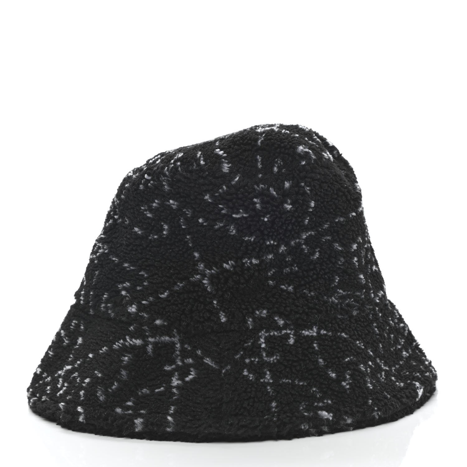 Chanel Faux Fur CC Bucket Hat M Black White 4 of 8