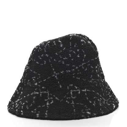 Chanel Faux Fur CC Bucket Hat M Black White 4 of 8