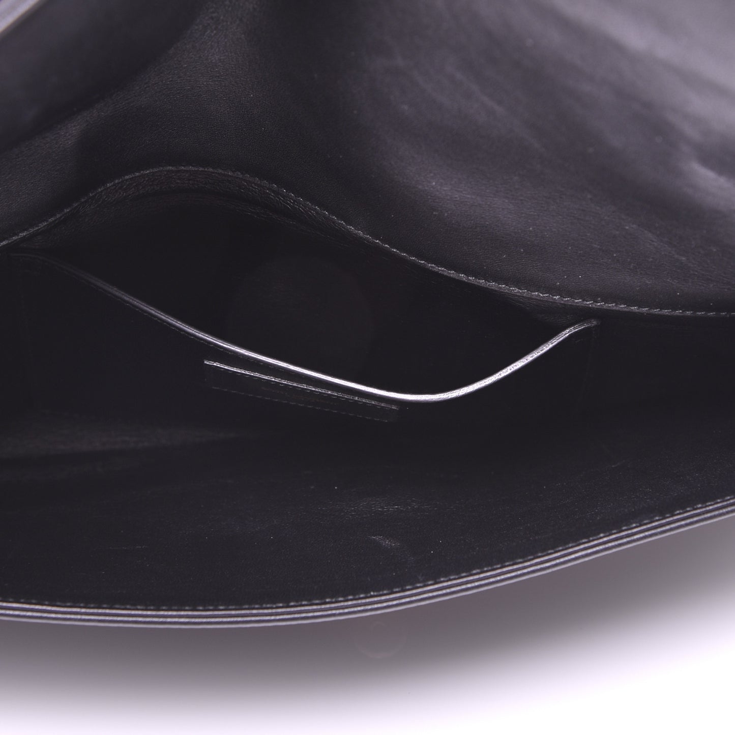 Calfskin Diagonal Clutch Black