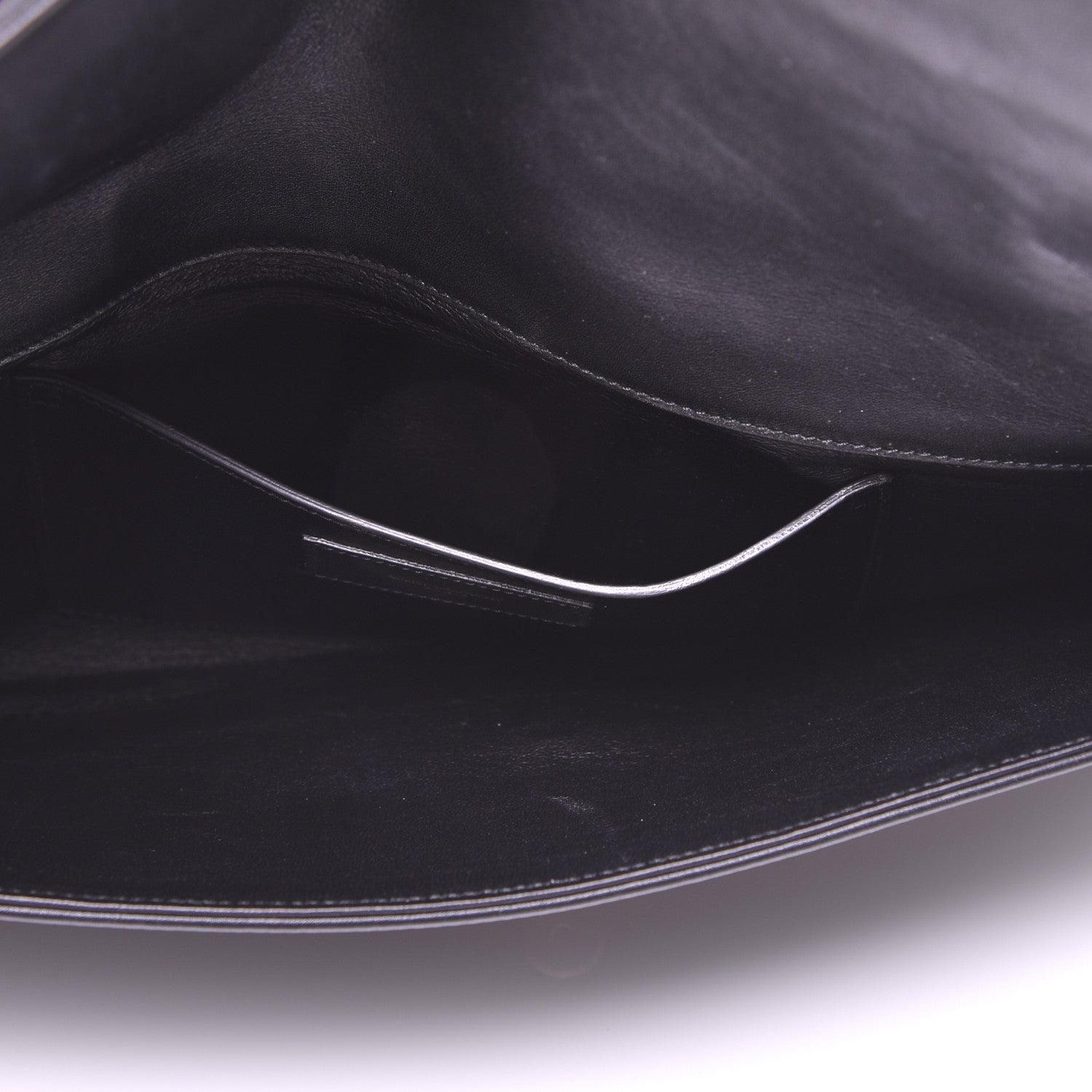 Saint Laurent Calfskin Diagonal Clutch Black 5 of 12