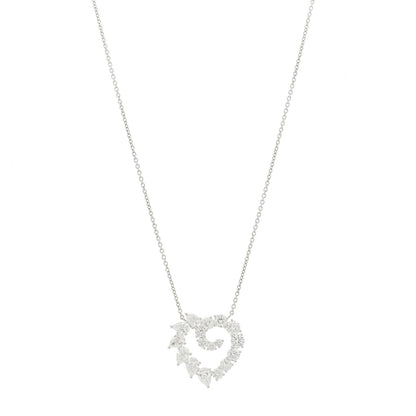 Harry Winston Platinum Diamond Garland Small Heart Pendant Necklace 1 of 6