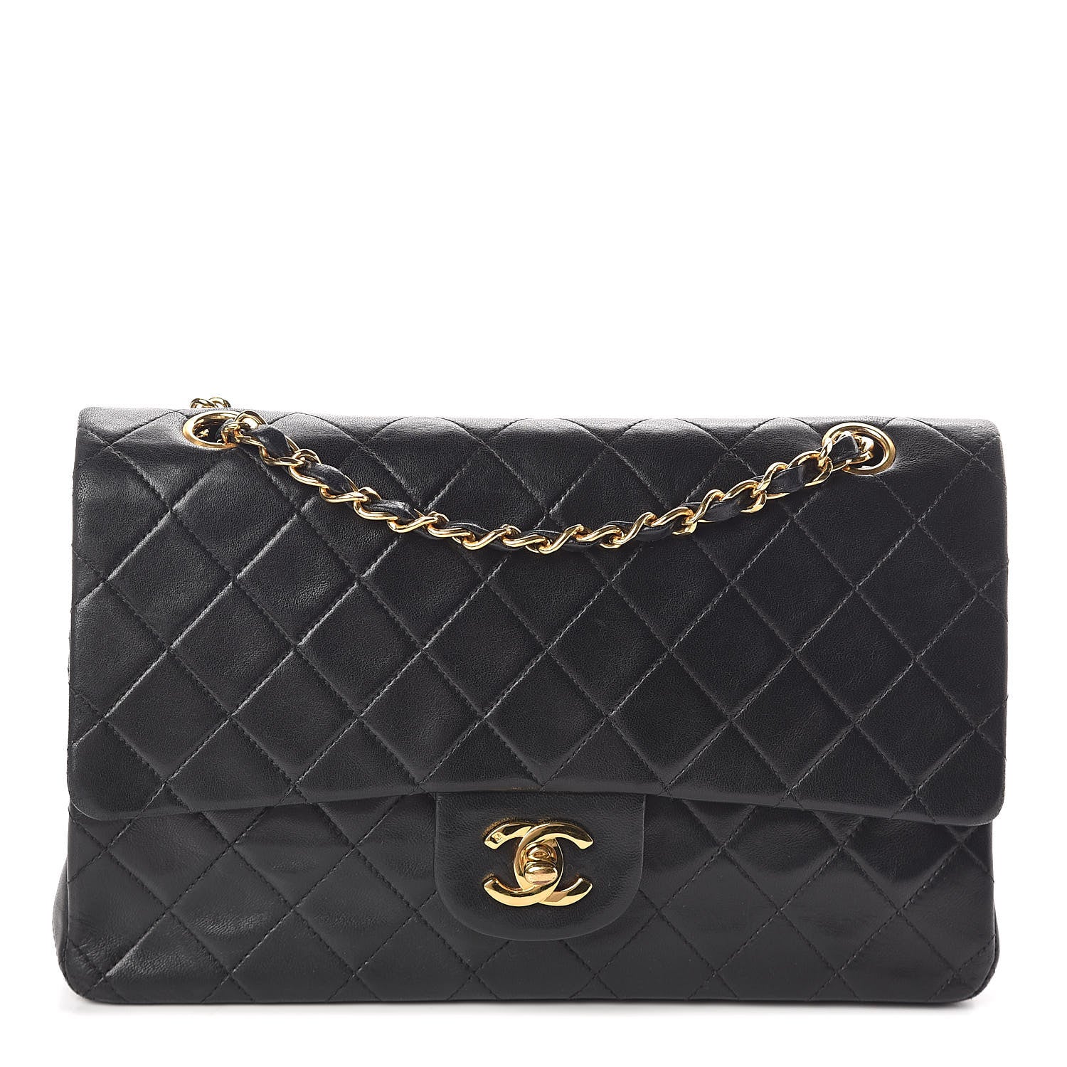 Chanel Lambskin Quilted Medium Double Flap Black 1 of 11