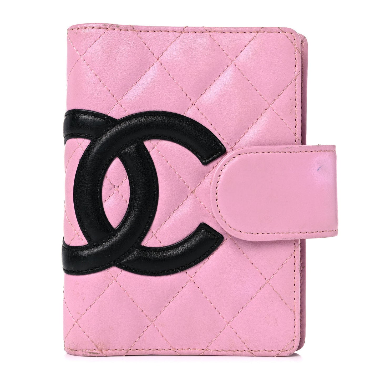Calfskin Quilted Small Cambon Agenda Planner Pink