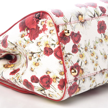 Dolce & Gabbana Dauphine Floral Print Medium Miss Sicily Satchel White 7 of 8
