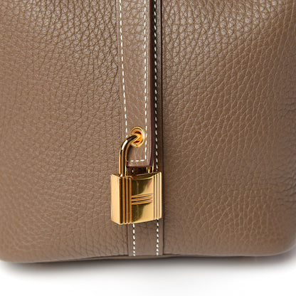 Hermes Taurillon Clemence Picotin Lock 18 PM Etoupe 9 of 10