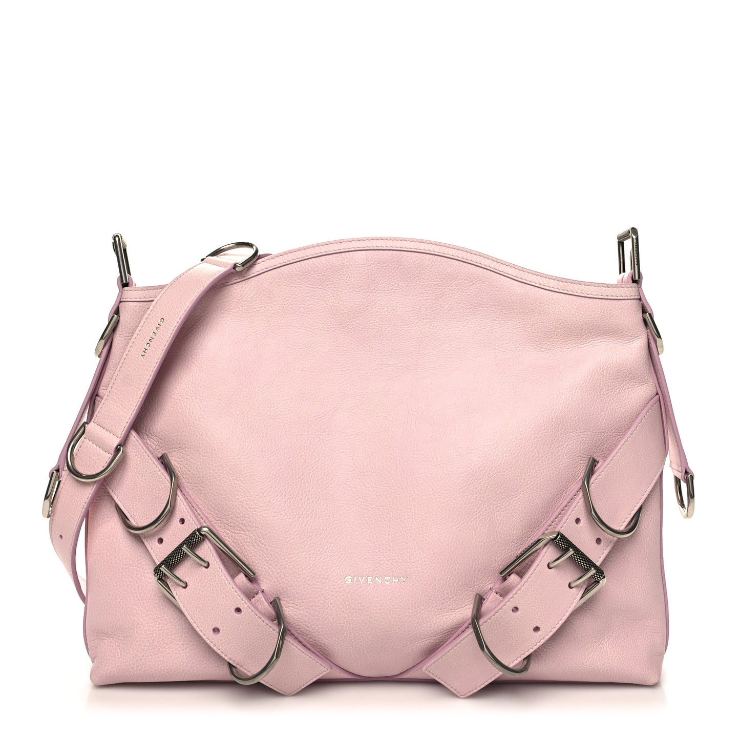 Tumbled Calfskin Medium Voyou Bag Old Pink