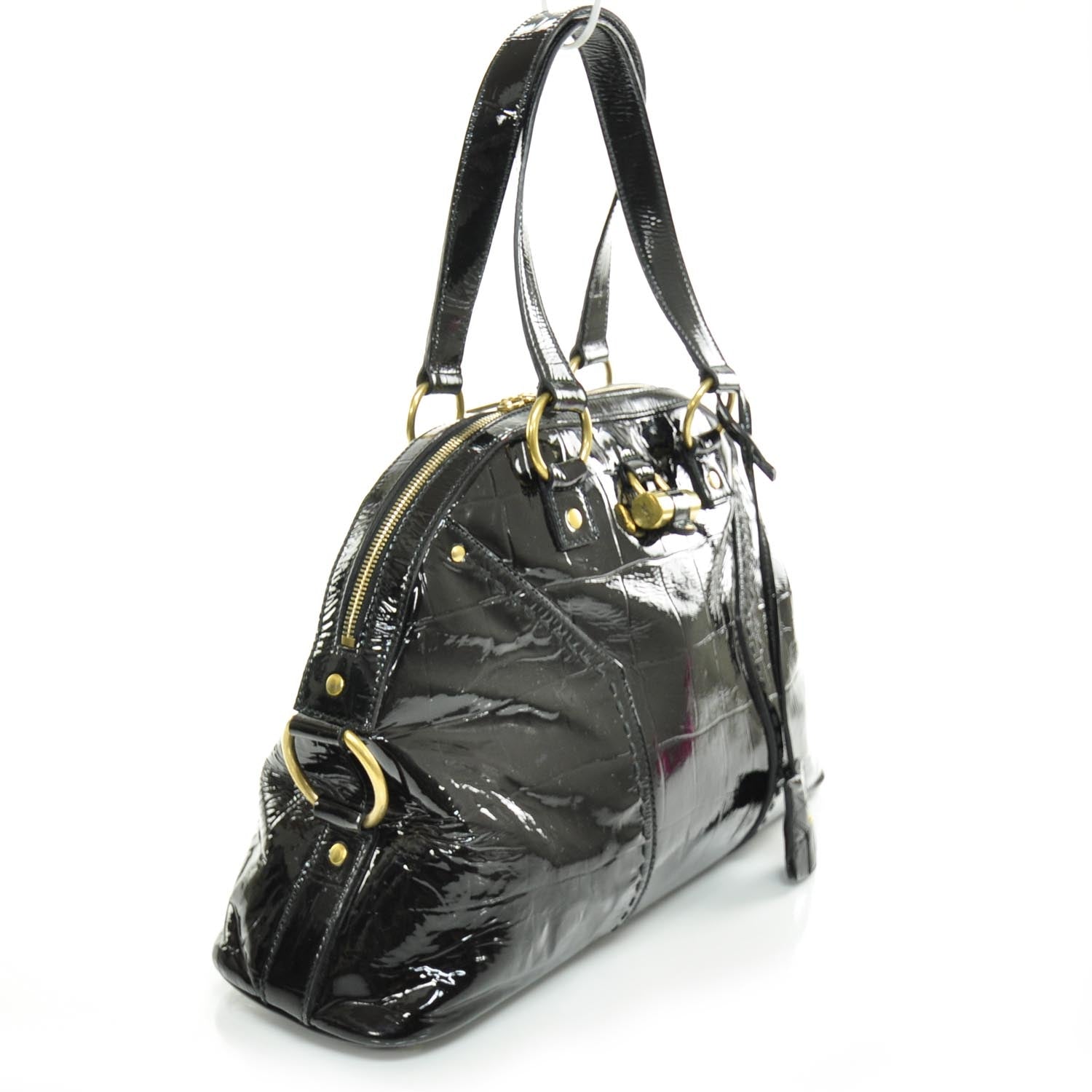 Saint Laurent Patent Croc Muse Black 3 of 8